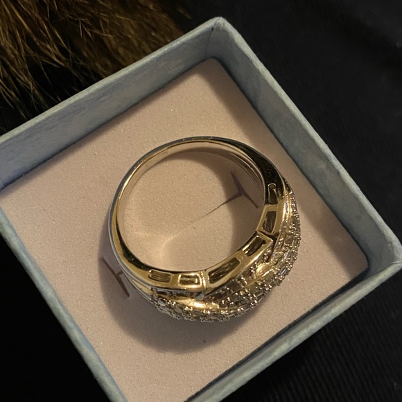 IKS Sterling Silver Half Karat Diamond Ring. Plated with platinum for durability - Picture 3 of 11